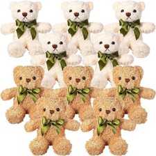 LYCN 10 Pack Small Teddy Bears Bulk,25cm Cute Teddy Bear Plush Toy with Bow Tie