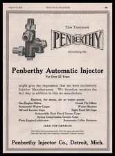 1912 Penberthy Injector Company Automatic Injectors Detroit MI Vintage Print Ad