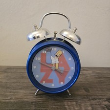The Simpsons Homer Simpson Alarm Clock Lazy Design Blue Retro Bedroom Decor