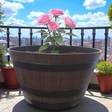 55cm Heavy Duty Barrel Planter