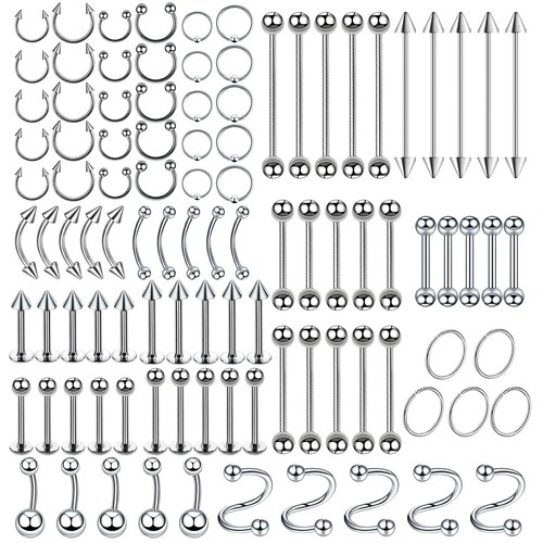 100pcs surgical steel nose - 100pcs,