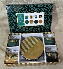 Magpie Tom Frost Dusk Wildlife Espresso Cups & Saucers - Set of 4 - NEW / Opened