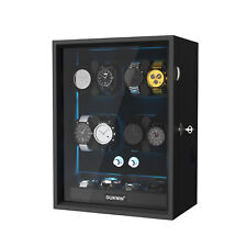 Automatic Rotation 8 Watch Winder Box With 4 Extra Storage Box Blue LED Light