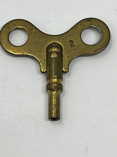 Old brass clock key - ,