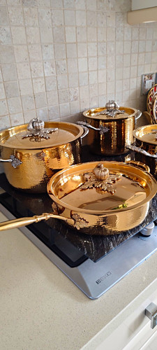 Hammered copper piece pan - hammered,