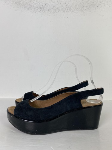 Hobbs navy suede leather wedge - hobbs,