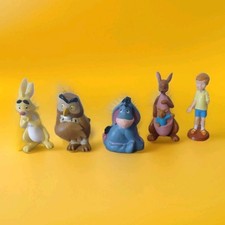 WINNIE THE POOH Figures Bundle Eeyore,Owl,Rabbit,Roo & His Mum Christopher Robin
