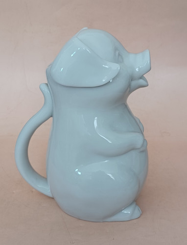 Vintage ceramic pig white - ceramic,