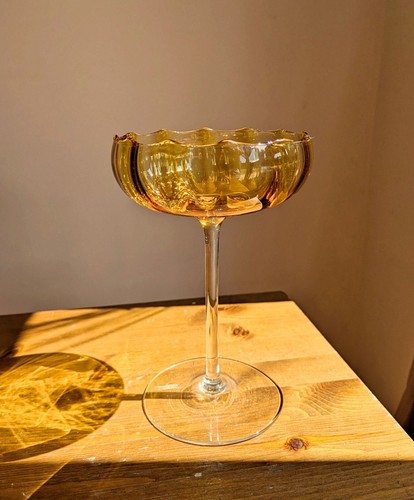 Vintage amber glass cocktail - amber,