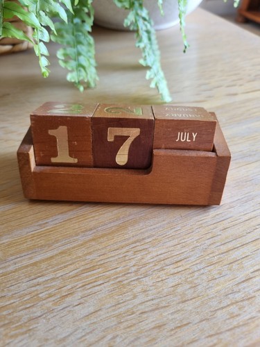 Vintage wooden block perpetual - wooden,