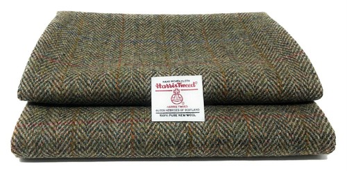Harris tweed green herringbone - tweed,