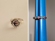 Bundle- Sun & Moon Face Size P 1/2  & Adjustable Watermelon Tourmaline Ring