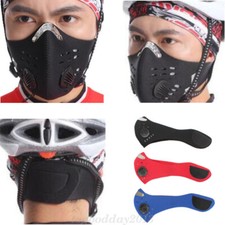 Washable Cycling Face Mask With Active Carbon Filter Breathing Valves Reusable