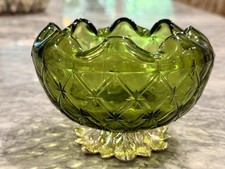 Vintage olive green pedestal - olive,