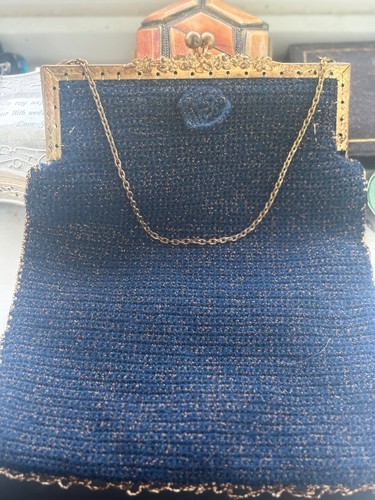 Antique navy blue bag - , with