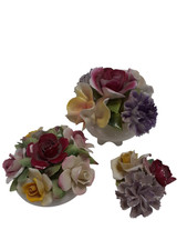 Vintage Bone China Flower Ornaments Bundle By Stafford & Aristocrat Preloved 