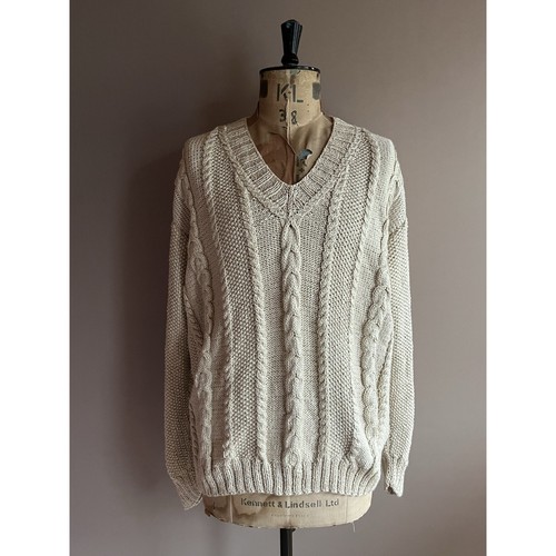 Vintage aran jumper - vintage, men's
