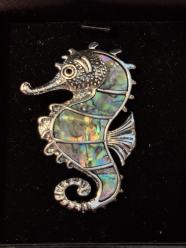 New beautiful seahorse brooch - new,