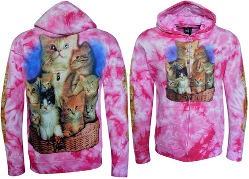 Tie dye hoodie zip - tie, up