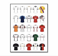 Swansea City Football Shirt, Swansea City Poster, Classic Kit, A4 Print 