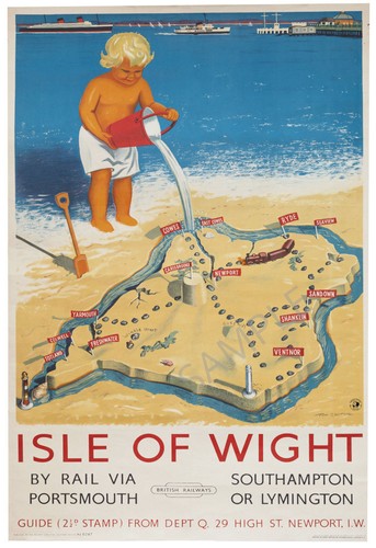Vintage railway poster - poster, iow