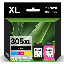 Black Color 305XL Ink Cartridge for HP Deskjet 2722e 2721e Envy 6000 6055e Lot