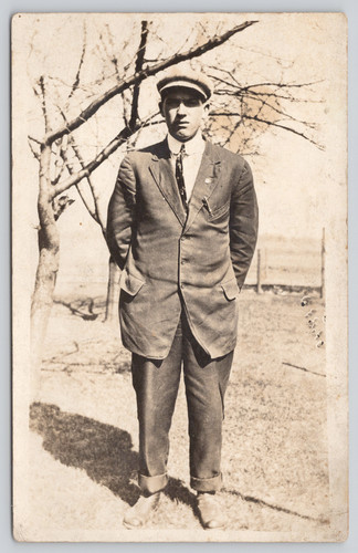 Postcard rppc young man - postcard,