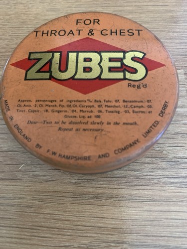 Vintage zubes tin - zubes,
