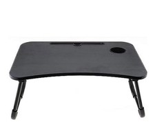 AAMEN Laptop Tray Table/Cup Holder, Non-Slip Metal Legs, Foldable Laptop Table