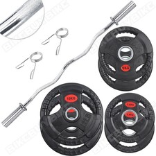 Olympic 5KG 10KG 20KG Weight Plates Sets 4FT Barbell 2" Hole Weight Lifting Bar