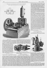 DEXTER & LANGSTONE High Wycombe High Pressure Fire Pump Antique Print 1889