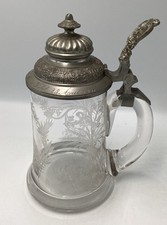 Crystal Etched Beer Stein With