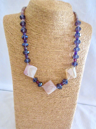 Necklace gemstone glass - necklace, of