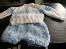 Hand knitted romper set to fit