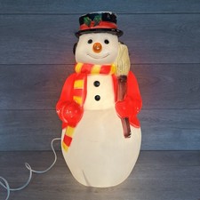 Vintage Christmas Snowman Light Up Blow Mold Plastic Garden Decoration | 57cm