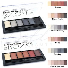 TECHNIC 6 Colour Eyeshadow Nude Matte Sultry Smokey Palette Kit *CHOOSE SHADE*