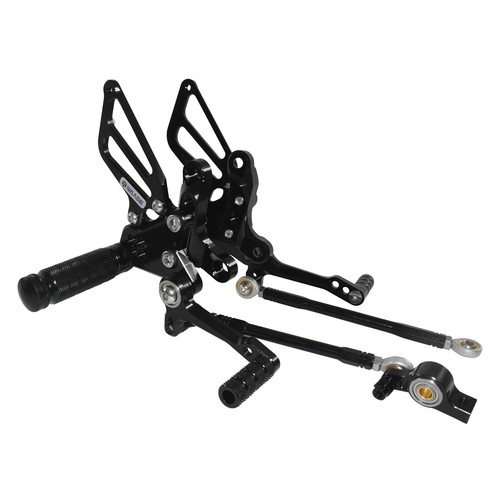 Black adjustable rearset - black,