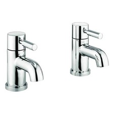 Crosswater Bath Taps Pillar Taps Pair Chrome Modern Lever Style Adora Fusion