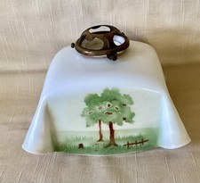 Antique French Glass Handkerchief Lampshade With Brass Gallery