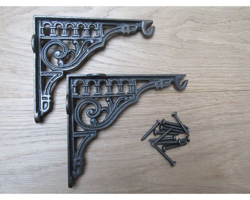 Rustic iron hook bracket - iron,