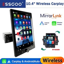10.4" Single DIN Wireless Apple CarPlay Android Auto Car Stereo Rotatable Screen