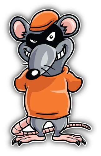 Funny criminal rat cartoon car - criminal,