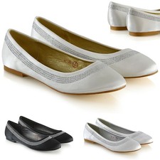 Womens Bridal Diamante Pumps