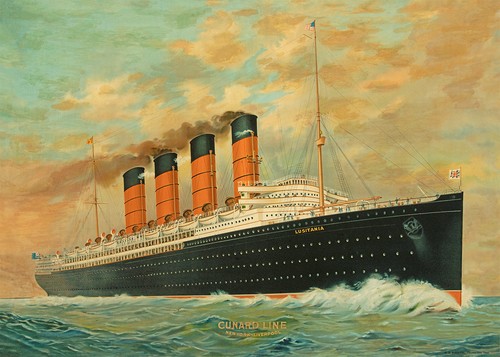 Cunard line rms lusitania - line,
