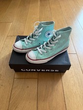 Converse All Star Green Kids Canvas Hi Tops Size UK 1