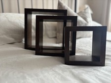 NEXT DARK WOOD SET OF 3 SQUARE