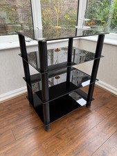 Hifi separates stand black glass rack excellent condition