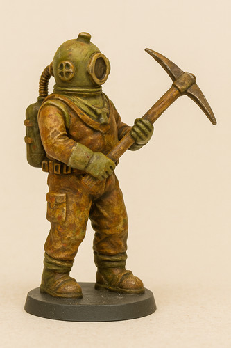 Unpainted deep sea diver - sea, model
