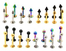 LABRET BAR Monroe Lip Chin Nose Helix Tragus Spike Ball Cone Stud Piercing Bars