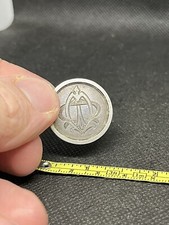 Victorian Silver Button No Hallmark Antique Monogram Piece Unusual 88